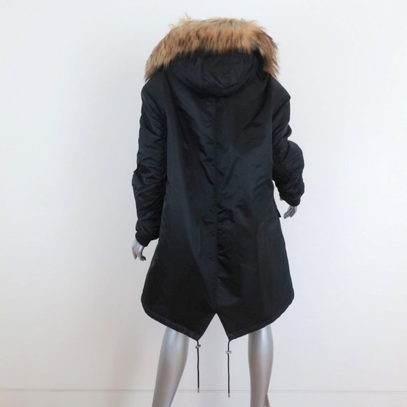 The Kooples Oversized Hooded Parka Black Size 2 - Picture 6 of 11